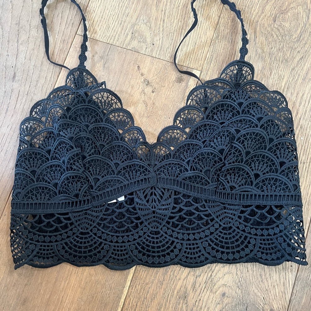 Intimately Free People black lace bralette stretch whimsigoth S festival